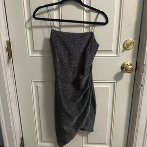 Windsor Black Asymmetrical Glitter Dress